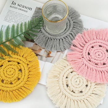 Macrame Woven Cup Pad Handmade Tassels Cotton Rope Braid Decor Non-Slip Mug Coaster for Household Kitchen Supplies
Macrame Woven Cup Pad Handmade Tassels Cotton Rope Braid Decor Non-Slip Mug Coaster for Household Kitchen Supplies