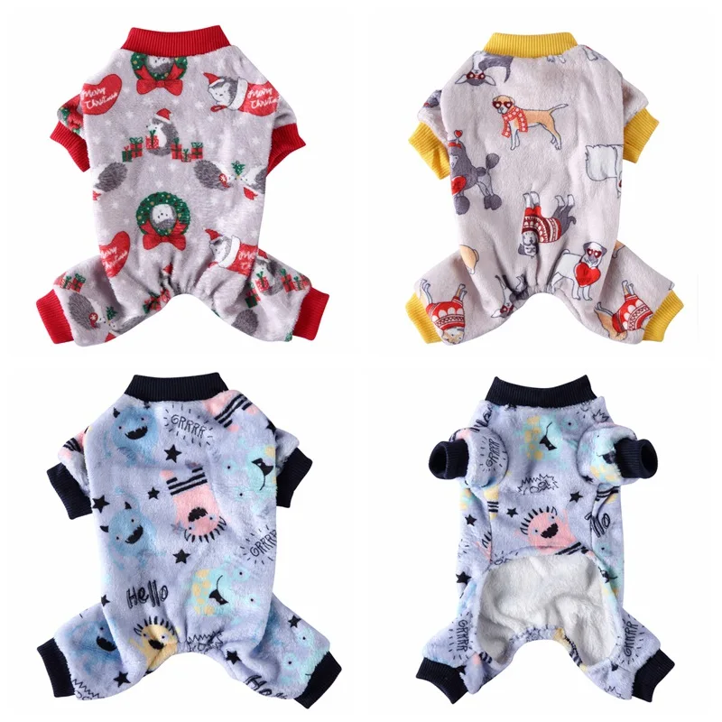 Pet Christmas Outfits Cartoon Pattern Soft Fleece 4-legged Pajamas Costume Small & Medium Dog Cat Cold Weather Jumpsuit Sweater
Pet Christmas Outfits Cartoon Pattern Soft Fleece 4-legged Pajamas Costume Small & Medium Dog Cat Cold Weather Jumpsuit Sweater