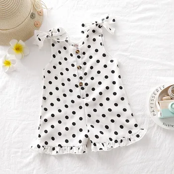 Girl Sweet Ruffle Jumpsuits summer Casual Baby Polka Dot Sleeveless clothes Ctothing Girl O-Neck Button Shorts Jumpsuit D30
Girl Sweet Ruffle Jumpsuits summer Casual Baby Polka Dot Sleeveless clothes Ctothing Girl O-Neck Button Shorts Jumpsuit D30
