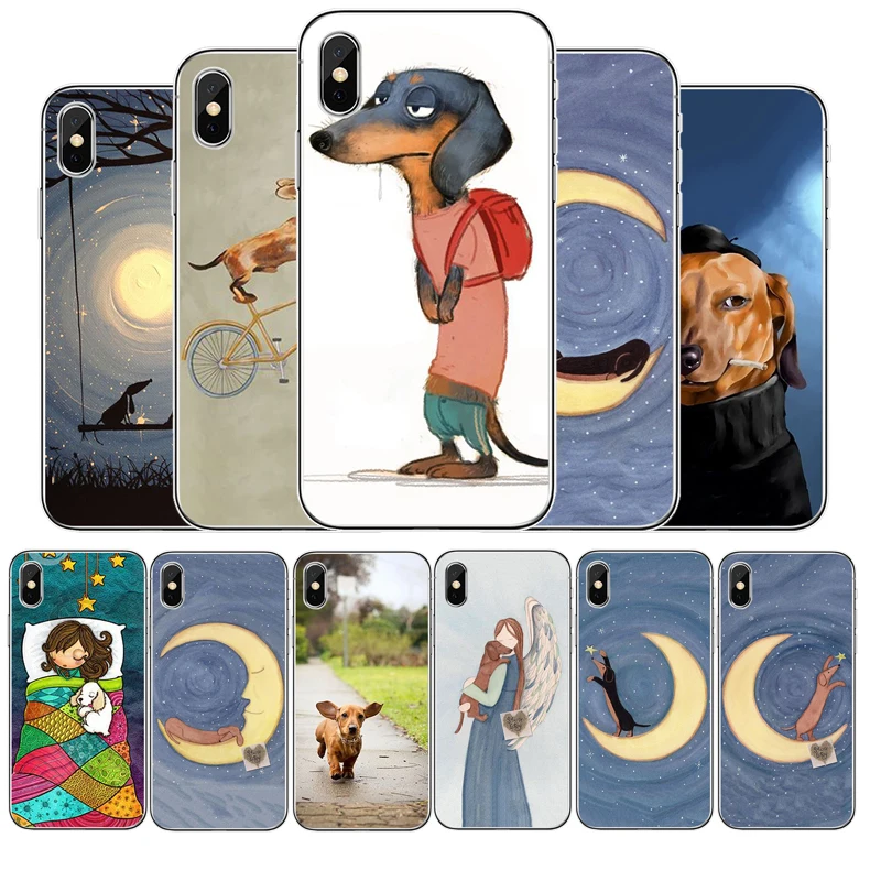 Dachshund dog Silicone phone case For iphone 11 Pro MAX 5 6 7 8 9 10 X XS XR XSMAX Plus SE 2020 Back Cover Shell | Мобильные