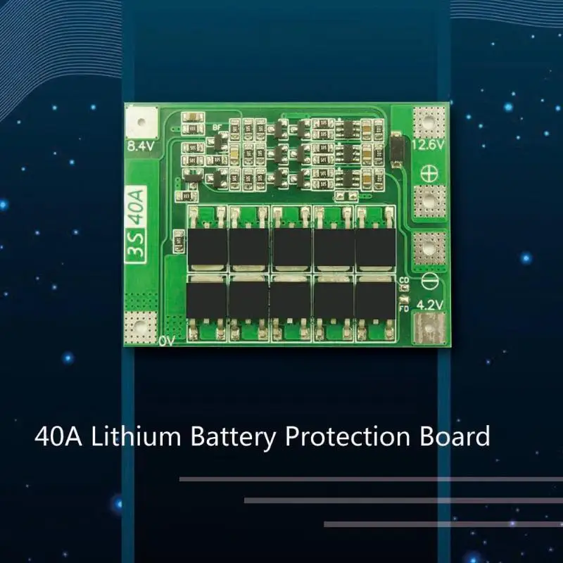 3S 40A BMS Lithium Battery Protection Board Enhanced Balance version 18650 Li-ion battery charger Circuit board PCB
3S 40A BMS Lithium Battery Protection Board Enhanced Balance version 18650 Li-ion battery charger Circuit board PCB