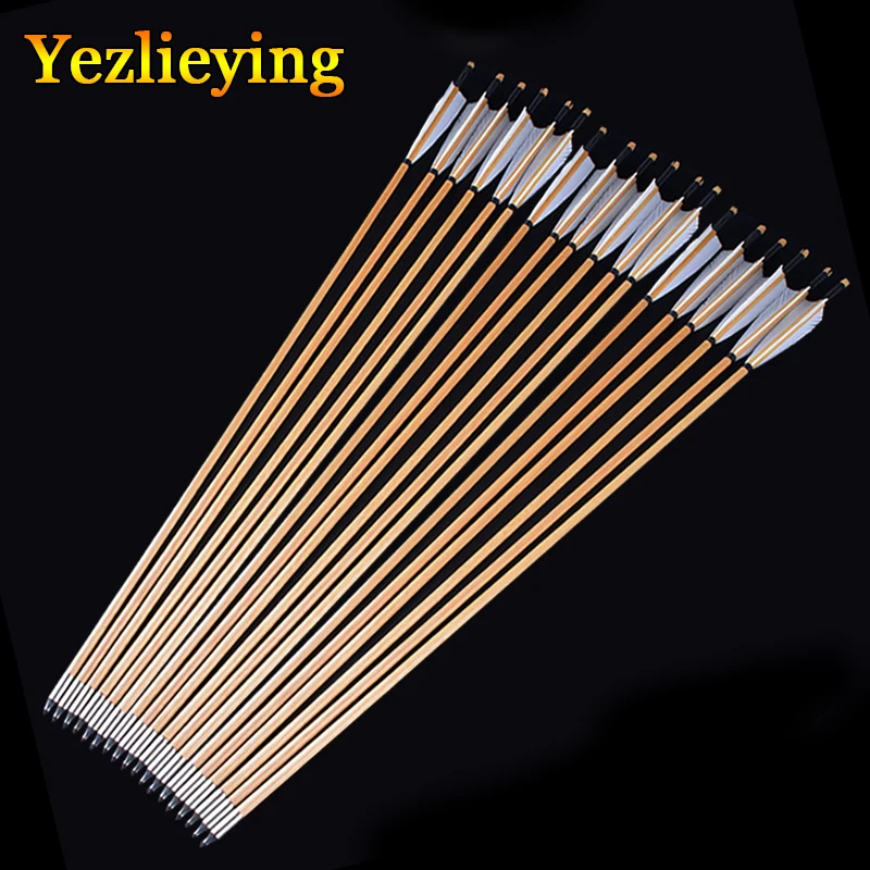 12pcs Hunting Archery Wood Arrow Handmade Wooden Arrows 30inch(80cm) with White Turkey feather for 25-50lbs Longbow Recurve Bow
12pcs Hunting Archery Wood Arrow Handmade Wooden Arrows 30inch(80cm) with White Turkey feather for 25-50lbs Longbow Recurve Bow
