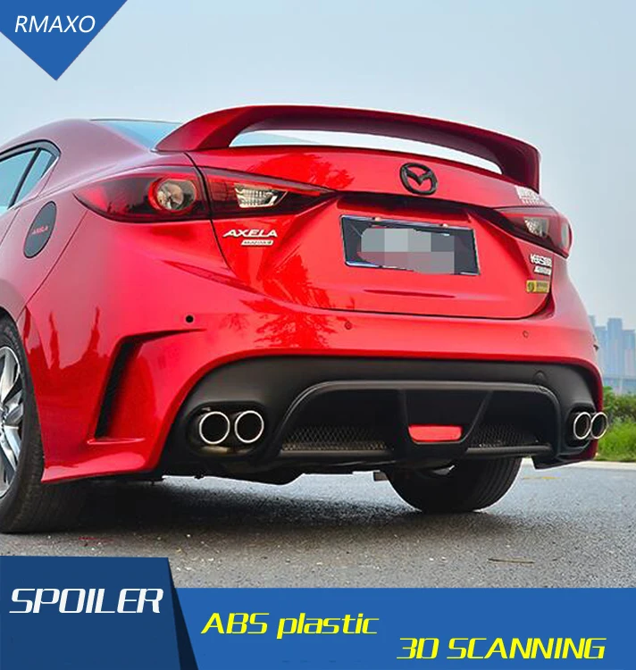 Спойлер для Mazda 3 Axela 2014-2016 спойлер материал TF ABS заднее крыло автомобиля Праймер