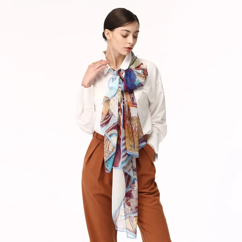 HL07136 wahtai chou zhuang Spring New Style Oil Painting Spray-print 100% Real Silk Chiffon Women's Sun-resistant Shawl
HL07136 wahtai chou zhuang Spring New Style Oil Painting Spray-print 100% Real Silk Chiffon Women's Sun-resistant Shawl