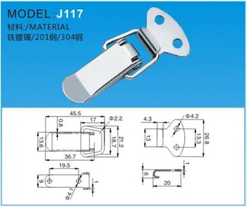 J117 Small stainless steel spring lock Flat mouth clasp Lock-up Toolbox locks Box buckle.
J117 Small stainless steel spring lock Flat mouth clasp Lock-up Toolbox locks Box buckle.