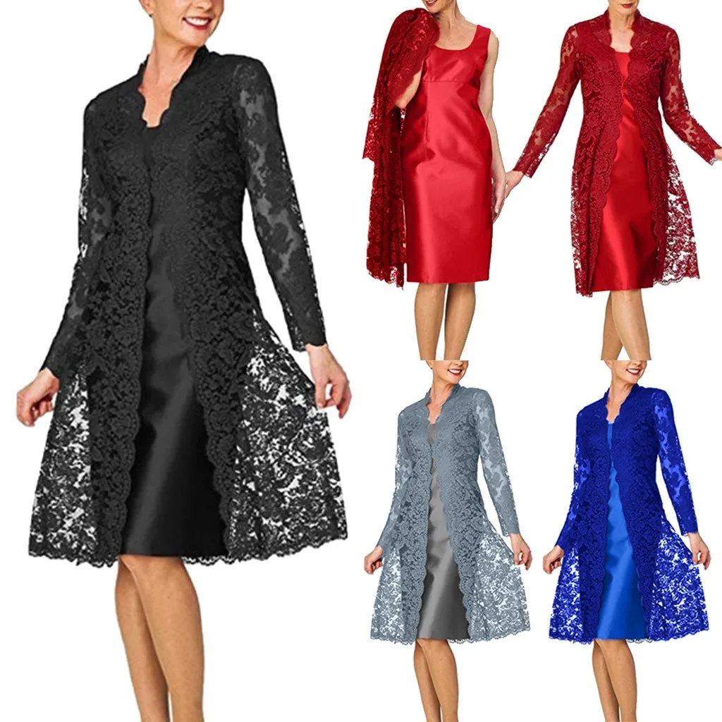 2019 Twotwinstyle Solid Elegant Dress Women's Fashion Two Pieces Charming sukienki Mother of The Bride Lace Dresses vestidos #C8 
2019 Twotwinstyle Solid Elegant Dress Women's Fashion Two Pieces Charming sukienki Mother of The Bride Lace Dresses vestidos #C8