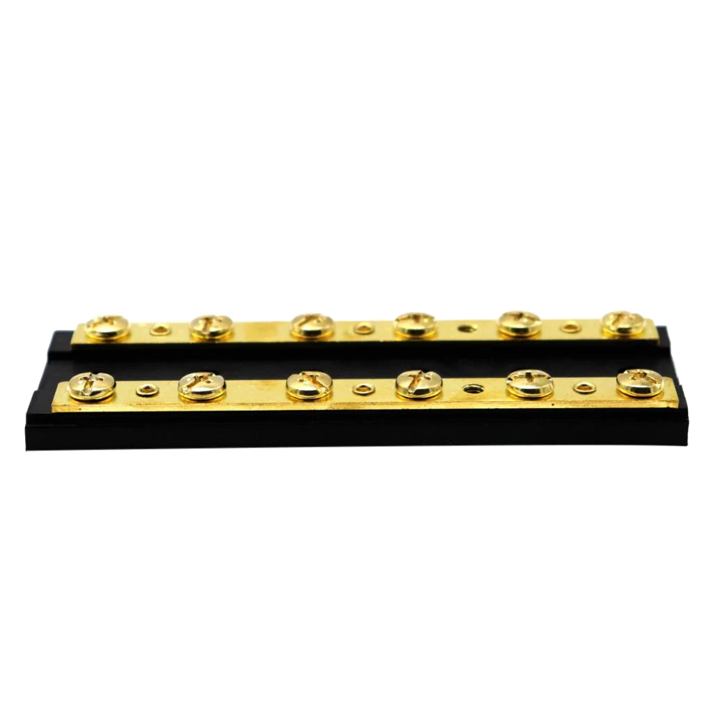 12 Circuit Terminal Block Brass Bus Bar 8-32 Screws - Positive and Negative Power Distribution Block for Marine Boats 12 Circuit Terminal Block Brass Bus Bar 8-32 Screws - Positive and Negative Power Distribution Block for Marine Boats