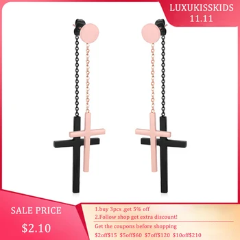 LUXUKISSKIDS Fashion Korean Women Drop&Dangle Earrings Stainless Steel Cross Earrings Pendientes aretes de mujer Jewelry 2020
LUXUKISSKIDS Fashion Korean Women Drop&Dangle Earrings Stainless Steel Cross Earrings Pendientes aretes de mujer Jewelry 2020