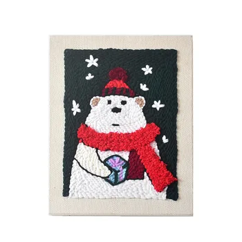 DIY Knitting Wool Rug Hooking Kit Handcraft Woolen Embroidery Creative Gift 26 x 35cm Wooden Frame Punch Needle Christmas Bear
DIY Knitting Wool Rug Hooking Kit Handcraft Woolen Embroidery Creative Gift 26 x 35cm Wooden Frame Punch Needle Christmas Bear