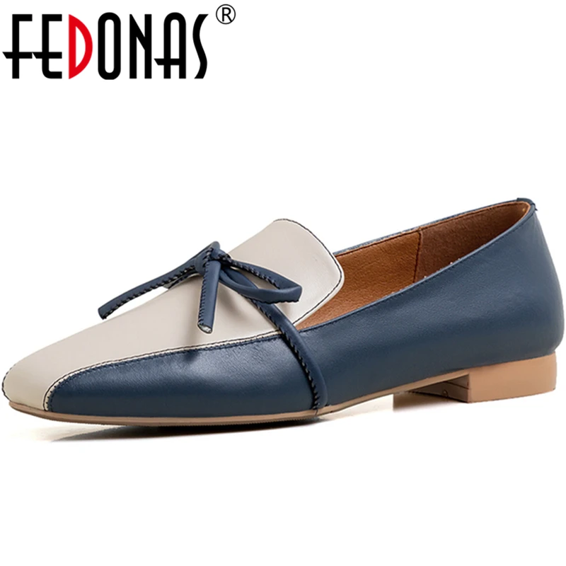 FEDONAS Spring Women Cow Leather Square Toe Low Heel Shoes Butterfly Knot Mixed Colors Elegant Concise Shoes Slip-On Shoes Woman
FEDONAS Spring Women Cow Leather Square Toe Low Heel Shoes Butterfly Knot Mixed Colors Elegant Concise Shoes Slip-On Shoes Woman