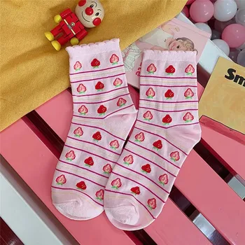 Women Lovely Crew Socks Funny Cute Cream Candy Color Milk Strawberry Socks
Women Lovely Crew Socks Funny Cute Cream Candy Color Milk Strawberry Socks