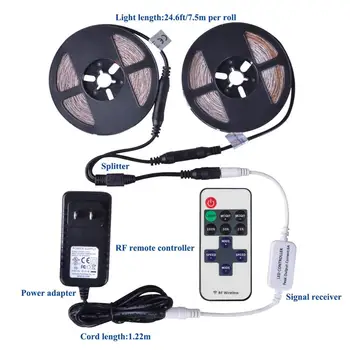 Dimmable LED Strip Light Warm White,24.6ft/7.5m Non-Waterproof Indoor Rope Lights with RF Remote 12V UL Power Supply 225 jk570
Dimmable LED Strip Light Warm White,24.6ft/7.5m Non-Waterproof Indoor Rope Lights with RF Remote 12V UL Power Supply 225 jk570