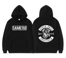 Sons of Anarchy SAMCRO Double Sided Letter Print Hoodie Men Women Harajuku Brand Design Streetwear New Mens Oversized Sweatshirt
Sons of Anarchy SAMCRO Double Sided Letter Print Hoodie Men Women Harajuku Brand Design Streetwear New Mens Oversized Sweatshirt