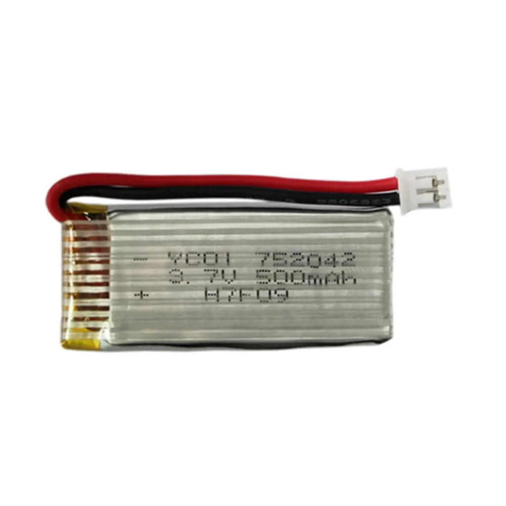 3.7V 500mAh 752042 Lipo Battery For Syma X5C X11C U941A U27 H107C JD385 RC Quadcopter Spare Parts 3.7V Li-po Battery 2.00mm plug
3.7V 500mAh 752042 Lipo Battery For Syma X5C X11C U941A U27 H107C JD385 RC Quadcopter Spare Parts 3.7V Li-po Battery 2.00mm plug