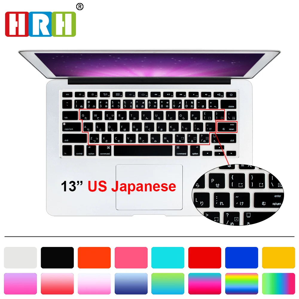 HRH Japanese Silicone keyboard Cover Skin Protector For Apple MacBook Air Pro Retina 13 15 17 All Before 2016 USA Version
HRH Japanese Silicone keyboard Cover Skin Protector For Apple MacBook Air Pro Retina 13 15 17 All Before 2016 USA Version