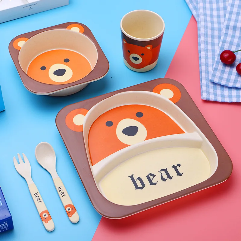 5pcs/Set Creative Dinner Plate Bamboo Fiber Square Cutlery Baby Split Dinner Plate Complementary Food Bowl Fork Spoon
5pcs/Set Creative Dinner Plate Bamboo Fiber Square Cutlery Baby Split Dinner Plate Complementary Food Bowl Fork Spoon