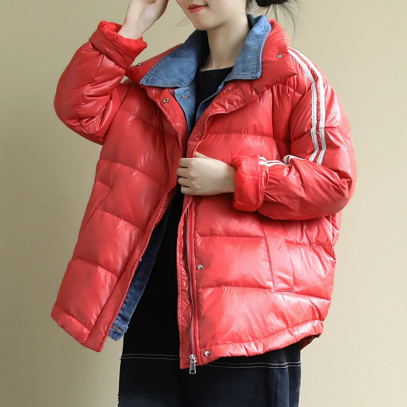 Winter Jacket Women five Color demin Spliced Down Coat 90% White Duck Down Jacket Thick Warm Parkas Korean Fashion Jacket YRF51
Winter Jacket Women five Color demin Spliced Down Coat 90% White Duck Down Jacket Thick Warm Parkas Korean Fashion Jacket YRF51