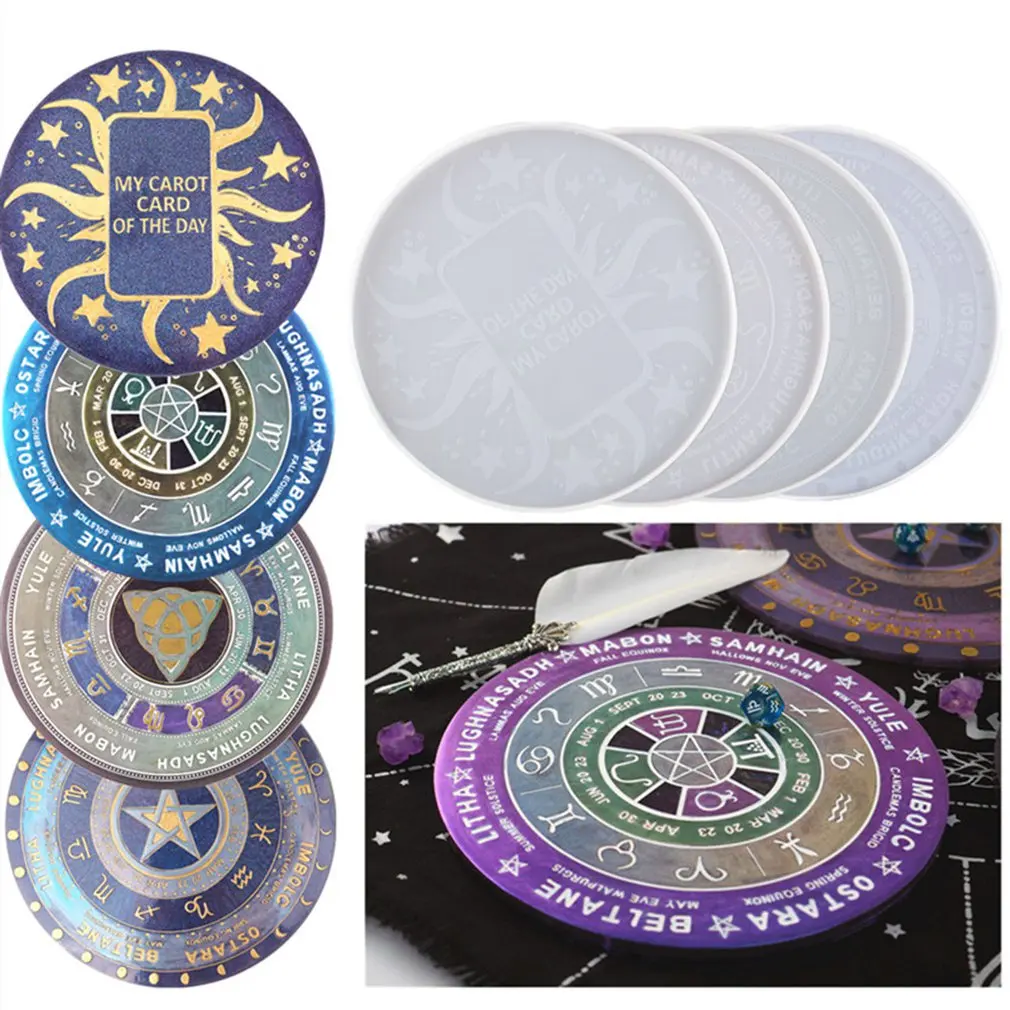 New Moon Star Divination Tarot Card Tray Round Resin Mold DIY Chocolate Fondant Mold Astrology Zodiac Board Epoxy Resin Mold Toy
New Moon Star Divination Tarot Card Tray Round Resin Mold DIY Chocolate Fondant Mold Astrology Zodiac Board Epoxy Resin Mold Toy
