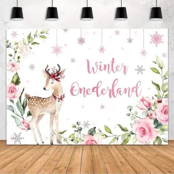 Winter Onederland Backdrop Pink Flowers Deer Snowflake Baby Girl's 1st Xmas Birthday Party Decor Background Holiday Photo Booth
Winter Onederland Backdrop Pink Flowers Deer Snowflake Baby Girl's 1st Xmas Birthday Party Decor Background Holiday Photo Booth