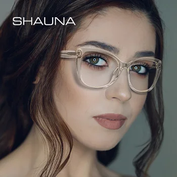 SHAUNA Anti-Blue Light Spring Hinge Oversize Optical Eyeglasses Frame Women Adjustable Stainless Steel Wire Arm
SHAUNA Anti-Blue Light Spring Hinge Oversize Optical Eyeglasses Frame Women Adjustable Stainless Steel Wire Arm