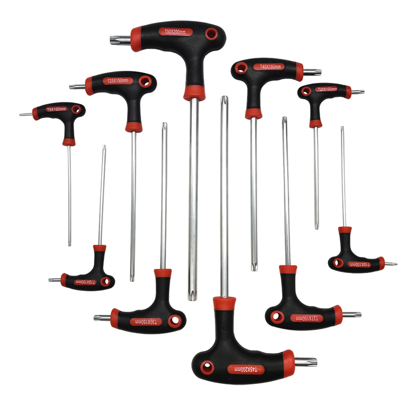 10pcs Hand Tool Ergonomic Car Repair Screwdriver Hex Key Wrench Set Anti Rust T Handle Easy Install With Ball End Storage Holder |