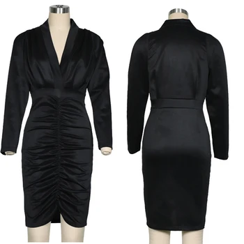 Deep V Polyester Autumn Winter Street Package Hip Evening Cocktail Long Sleeve Women Bodycon Dress Solid Pleated Midi Party Club
Deep V Polyester Autumn Winter Street Package Hip Evening Cocktail Long Sleeve Women Bodycon Dress Solid Pleated Midi Party Club