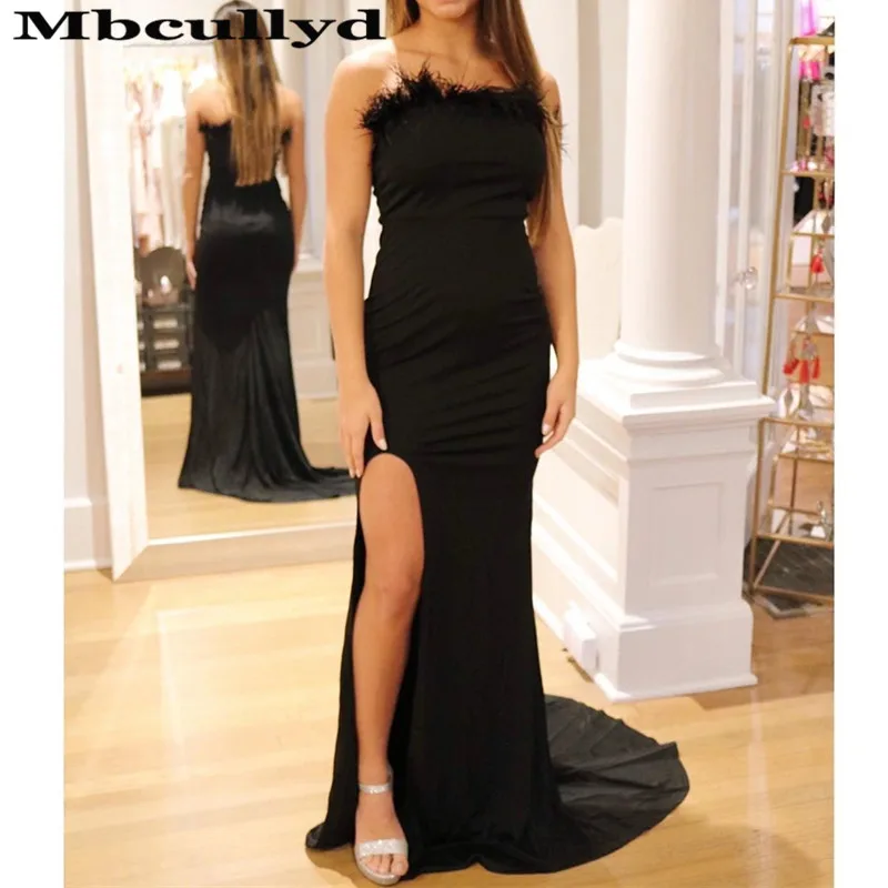 Mbcullyd Black Mermaid Prom Dresses Long High Split rochii Formal Evening Party Gowns For Women Luxury Feathers robe de soiree
Mbcullyd Black Mermaid Prom Dresses Long High Split rochii Formal Evening Party Gowns For Women Luxury Feathers robe de soiree