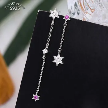Genuine Real Pure Solid 925 Sterling Silver Long Dangle Earrings Women Fine Jewelry Star Cubic Zircon Female Earrings
Genuine Real Pure Solid 925 Sterling Silver Long Dangle Earrings Women Fine Jewelry Star Cubic Zircon Female Earrings