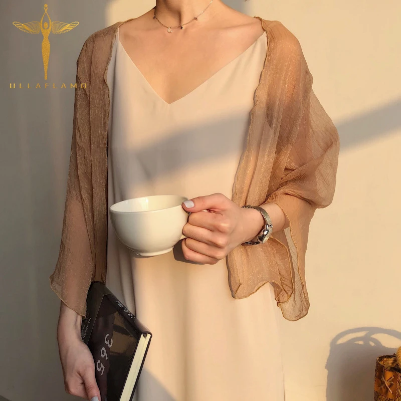 Korean Chiffon Blouse Shirts Women Clothing Casual Perspective Transparent Short Cardigan Mesh Top Elegant Office Lady Blusas
Korean Chiffon Blouse Shirts Women Clothing Casual Perspective Transparent Short Cardigan Mesh Top Elegant Office Lady Blusas