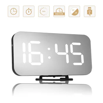 Digital Alarm Clock LED Mirror Clock Multifunction Snooze Display Time Night LCD Light Table Desktop Reloj Despertador USB Cable
Digital Alarm Clock LED Mirror Clock Multifunction Snooze Display Time Night LCD Light Table Desktop Reloj Despertador USB Cable