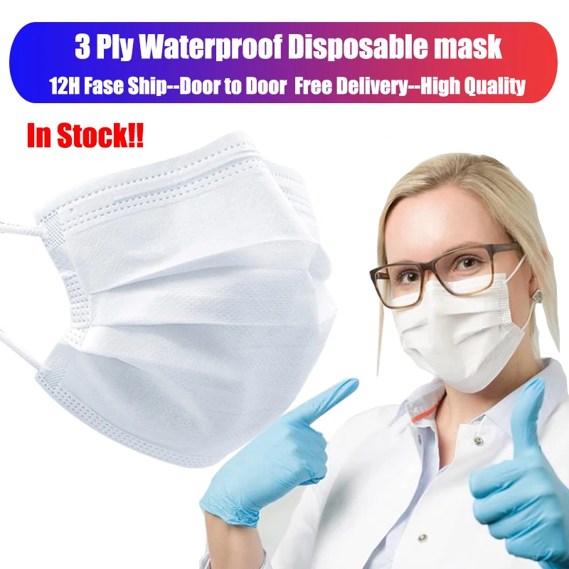 In Stock 50PCS White Mask Masque Face mascarillas Disposable 3 Layers Anti Dust Masks Facial Protective Cover Mascherine
In Stock 50PCS White Mask Masque Face mascarillas Disposable 3 Layers Anti Dust Masks Facial Protective Cover Mascherine