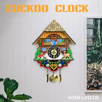 Vintage Wooden Cuckoo Wall Clock Swinging Pendulum Traditional Wood Hanging Crafts for Home Living Room Decoration Cuckoo Clock 
Vintage Wooden Cuckoo Wall Clock Swinging Pendulum Traditional Wood Hanging Crafts for Home Living Room Decoration Cuckoo Clock