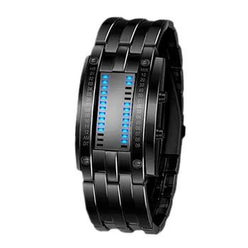 Sport Watch Couple Binary Luminous LED Electronic Display Iron Face Knight Binary Led Watch Vertical Row Double Row Light Watch
Sport Watch Couple Binary Luminous LED Electronic Display Iron Face Knight Binary Led Watch Vertical Row Double Row Light Watch