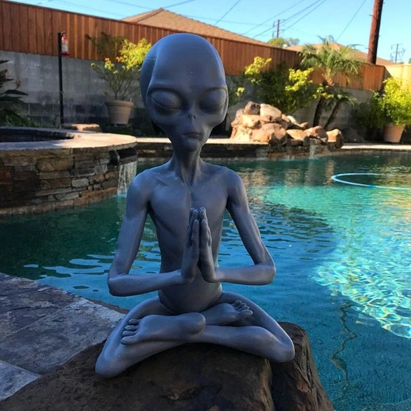 Медитационная статуя инопланетянина из смолы садовое украшение лучшее