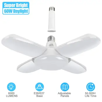60W E27 LED Bulb Foldable Fan Blade LED Pendant Lights No Flicker 360 Degrees Adjustable Ceiling Lamp with E27 12cm screw 
60W E27 LED Bulb Foldable Fan Blade LED Pendant Lights No Flicker 360 Degrees Adjustable Ceiling Lamp with E27 12cm screw
