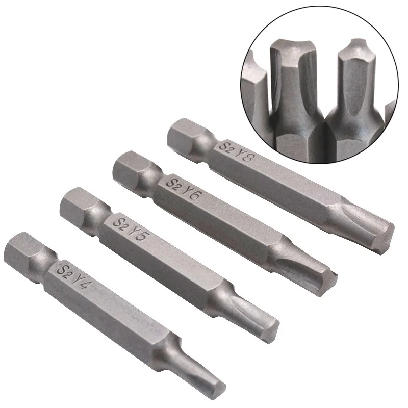 4pcs 50mm Multifunctional Magnetic Screwdrivers Y Type 1/4" Hex Shank Bit Precision Repair Tool Set | Инструменты