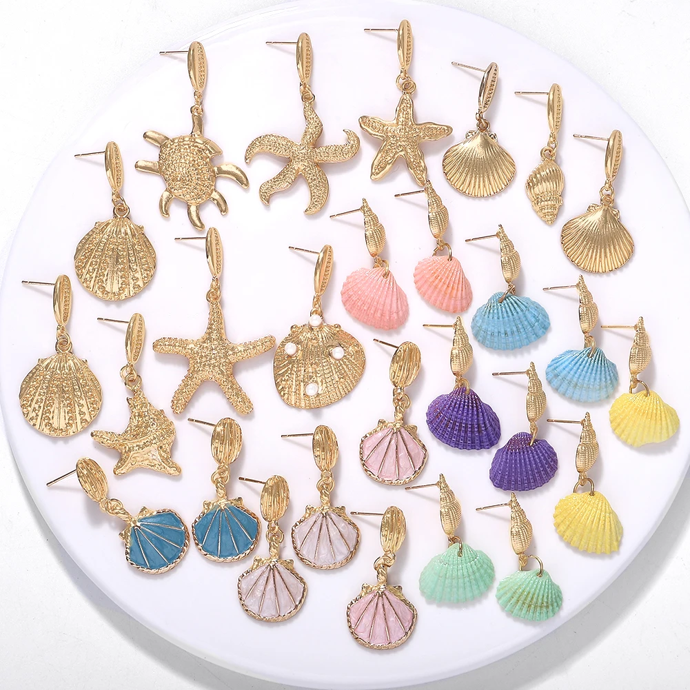 Girlgo New Elegant Gold Metal Star Shell Drop Earrings for Women Boho Vintage Maxi Statement Dangle Earrings Charm Party Jewelry
Girlgo New Elegant Gold Metal Star Shell Drop Earrings for Women Boho Vintage Maxi Statement Dangle Earrings Charm Party Jewelry