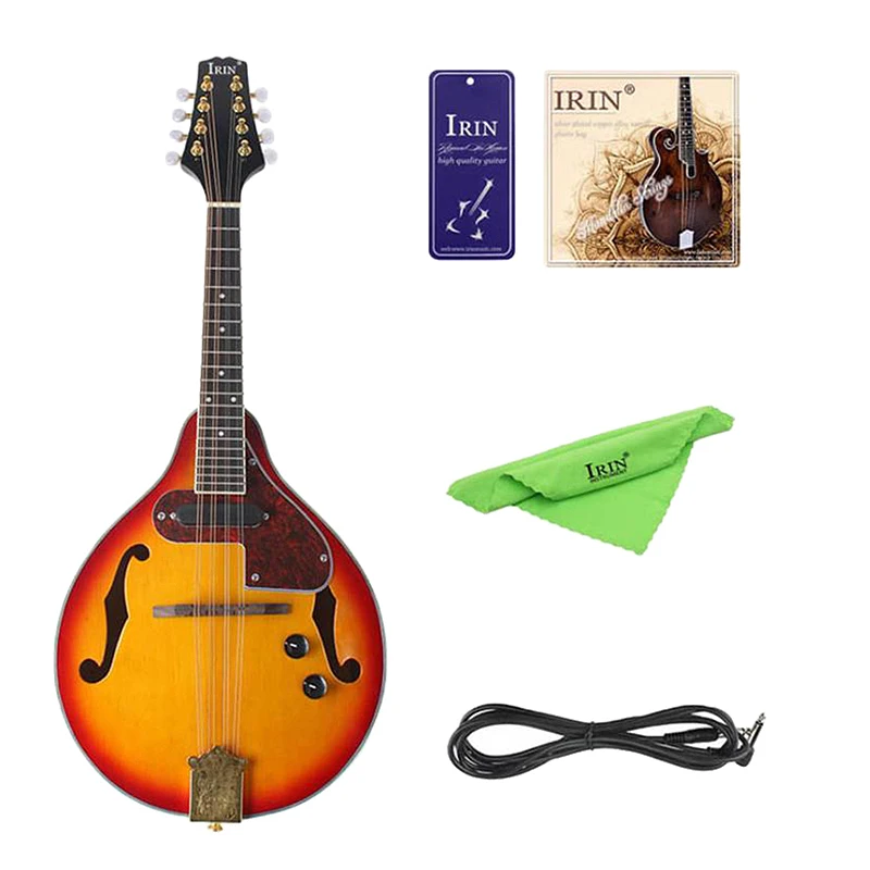 IRIN 8 String Electric Mandolin a Style Rosewood Fingerboard Adjustable String Instrument with Cable
IRIN 8 String Electric Mandolin a Style Rosewood Fingerboard Adjustable String Instrument with Cable