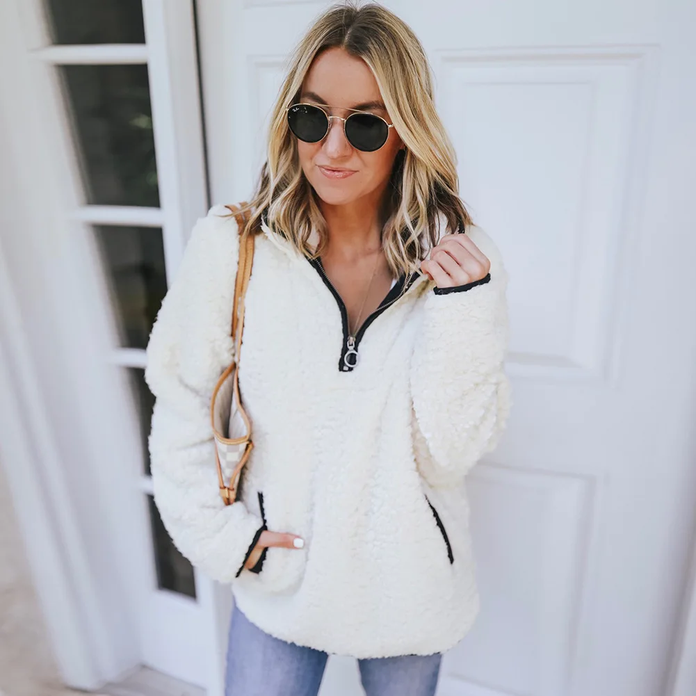 Autumn Winter Lapel Zipper Pocket Long Sleeve Sweatershirt Solid Color Stand Pullovers New Fashion Top Clothes
Autumn Winter Lapel Zipper Pocket Long Sleeve Sweatershirt Solid Color Stand Pullovers New Fashion Top Clothes