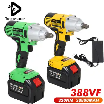 388VF 320Nm Rechargeable Impact Electric Wrench Brushless Impact Cordless Wrench Socket Wrench Power Tool with 38800mah Battery
388VF 320Nm Rechargeable Impact Electric Wrench Brushless Impact Cordless Wrench Socket Wrench Power Tool with 38800mah Battery