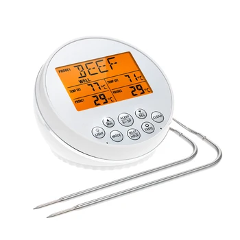 Digital Meat Thermometer with 2 Probes LCD Kitchen Grill Thermometer Countdown Timer Alarm Smart Cooking Thermoters for Barbeque
Digital Meat Thermometer with 2 Probes LCD Kitchen Grill Thermometer Countdown Timer Alarm Smart Cooking Thermoters for Barbeque