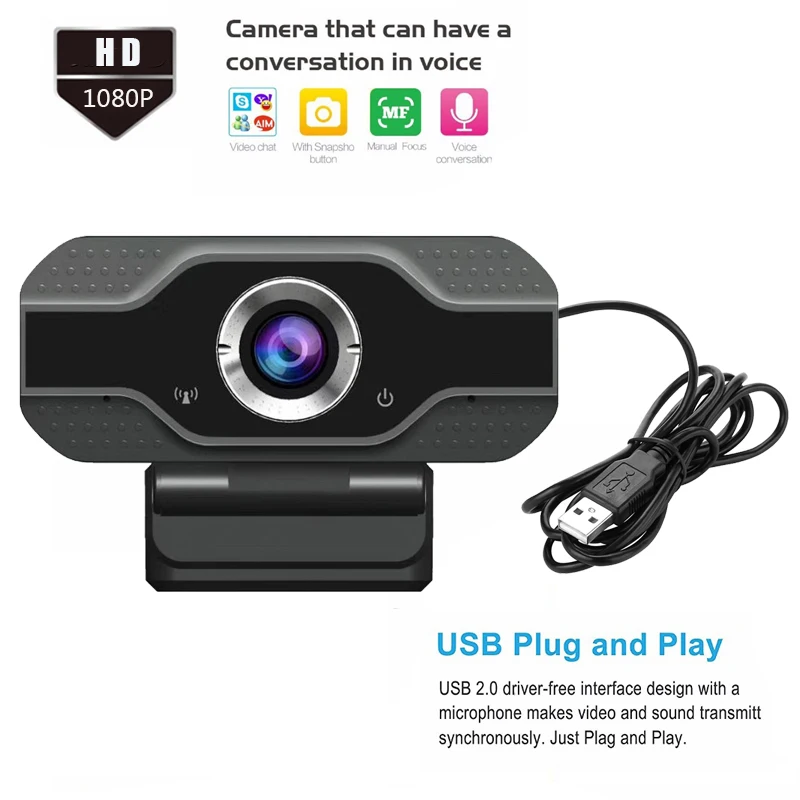 In stock 1080P Web Cam USB Computer Camera 5 Megapixel Auto Focus HD Webcam Video Conference with Microphone for Laptop Computer
In stock 1080P Web Cam USB Computer Camera 5 Megapixel Auto Focus HD Webcam Video Conference with Microphone for Laptop Computer