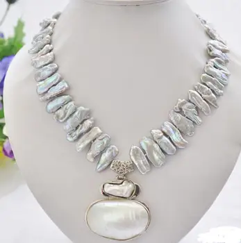 Fashion jewelry Free Shipping Wholesale 100% Natural jewelry 17" 25mm gray biwa dens freshwater pearl necklace mabe pendant
Fashion jewelry Free Shipping Wholesale 100% Natural jewelry 17" 25mm gray biwa dens freshwater pearl necklace mabe pendant