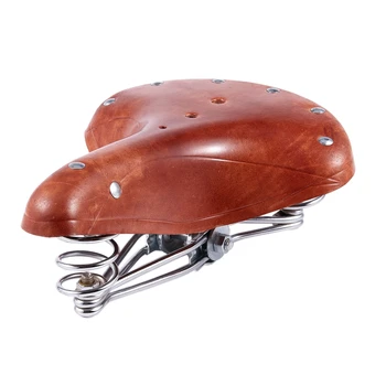 Mountain Bike Saddle Retro Leather Cushion Soft and Comfortable Vintage Saddle Spring Cushion Bicycle Parts Replacement Brown Bi 
Mountain Bike Saddle Retro Leather Cushion Soft and Comfortable Vintage Saddle Spring Cushion Bicycle Parts Replacement Brown Bi