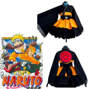 

Naruto: Shippuden Costumes Akatsuki lolita Skirts Uzumaki Naruto Lolita kimono dress Cosplay Halloween ladies party uniform