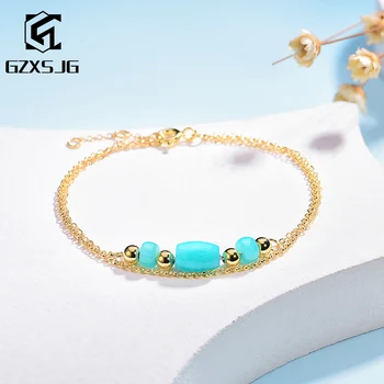 GZ Natural 5A Amazonite Gemstone 925 Sterling Silver Elegant Chain Bracelet Silver Bead Link Charm Handmade Bracelet For girls
GZ Natural 5A Amazonite Gemstone 925 Sterling Silver Elegant Chain Bracelet Silver Bead Link Charm Handmade Bracelet For girls