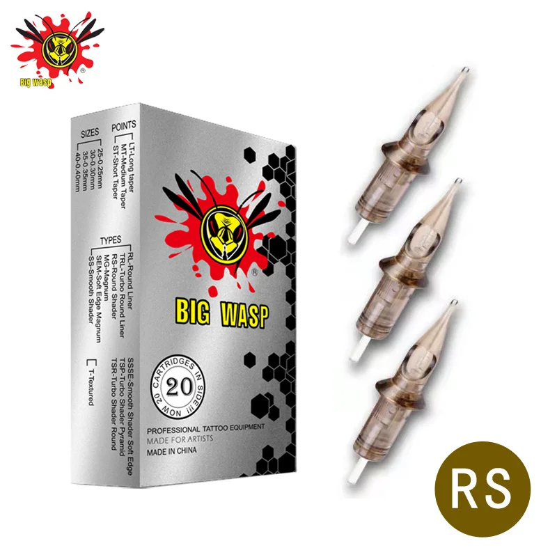 BIGWASP 1207RS Tattoo Needle Cartridges #12 (0.35mm) 7RS for Round Shader Tattoo Machines & Grips 20Pcs
BIGWASP 1207RS Tattoo Needle Cartridges #12 (0.35mm) 7RS for Round Shader Tattoo Machines & Grips 20Pcs