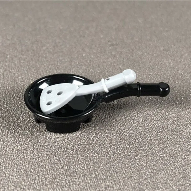 10Pcsset Kitchenware Pots Bowls Pans Pots Cookware Building Blocks MOC Play Accessories Parts Model Building DIY Kids Toys (5)
