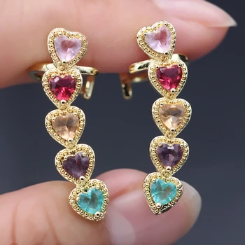 Luxury Small Heart Shaped Ear Cuff Clip On Earrings For Women Gold Color copper Multicolor Cubic Zircon Stud Earring Girl Gift
Luxury Small Heart Shaped Ear Cuff Clip On Earrings For Women Gold Color copper Multicolor Cubic Zircon Stud Earring Girl Gift