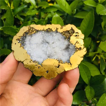 Natural crystal Agate Geode Slice Drusy Druse Quartz Electroplated Cluster Crystal Points
Natural crystal Agate Geode Slice Drusy Druse Quartz Electroplated Cluster Crystal Points